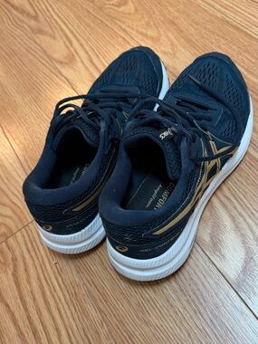 ASICS Women's Navy and Gold Running Sneakers